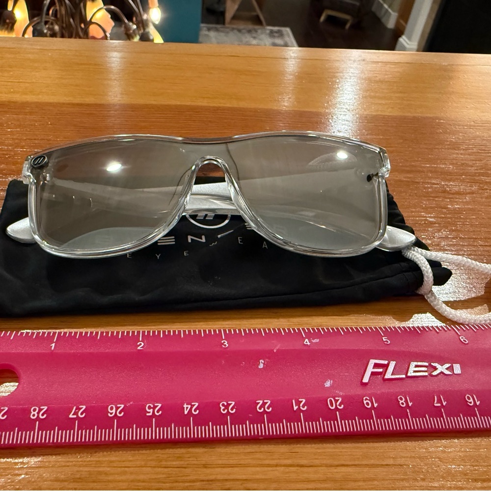 Clear Shield Sunglasses with Light Gray Lenses